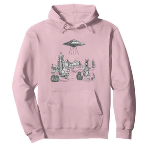 Funny Western Easter Day UFO Bunny Alien Hoodie TS11 Light Pink Print Your Wear