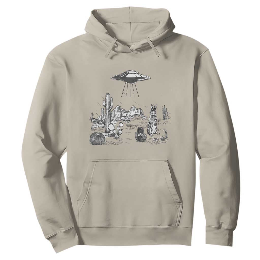 Funny Western Easter Day UFO Bunny Alien Hoodie TS11 Sand Print Your Wear