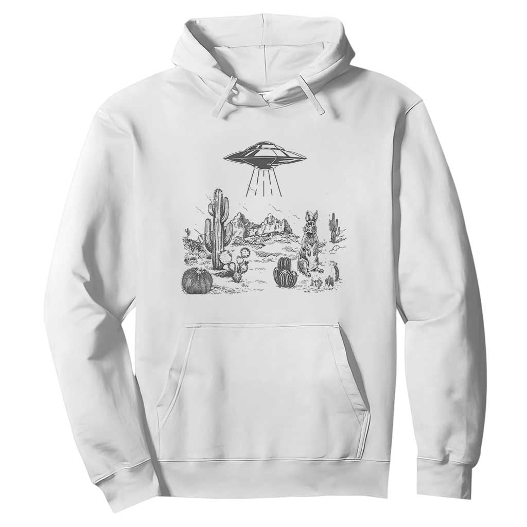 Funny Western Easter Day UFO Bunny Alien Hoodie TS11 White Print Your Wear