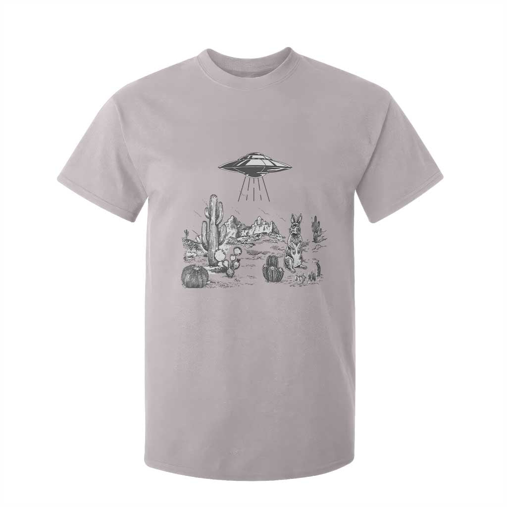 Funny Western Easter Day UFO Bunny Alien T Shirt For Kid TS11 Ice Gray Print Your Wear