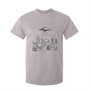 Funny Western Easter Day UFO Bunny Alien T Shirt For Kid TS11 Ice Gray Print Your Wear
