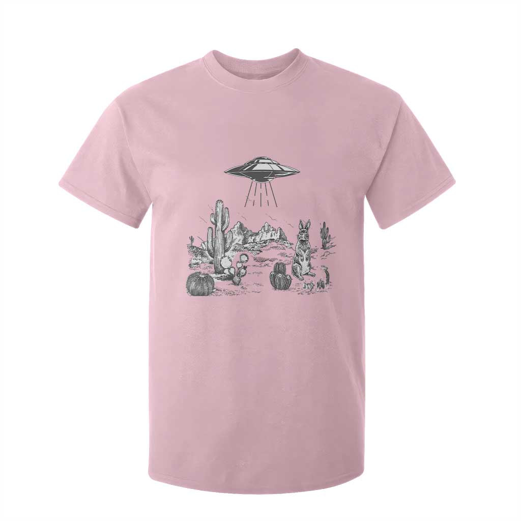 Funny Western Easter Day UFO Bunny Alien T Shirt For Kid TS11 Light Pink Print Your Wear