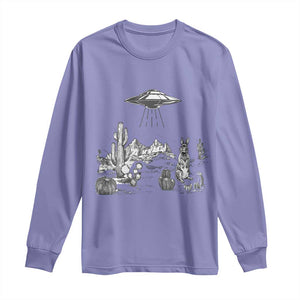 Funny Western Easter Day UFO Bunny Alien Long Sleeve Shirt TS11 Violet Print Your Wear