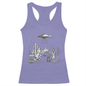 Funny Western Easter Day UFO Bunny Alien Racerback Tank Top TS11 Violet Print Your Wear