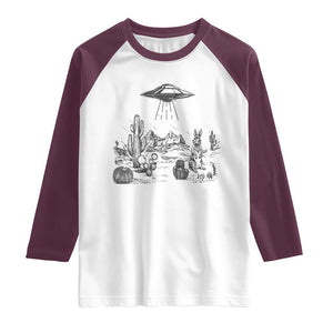 Funny Western Easter Day UFO Bunny Alien Raglan Shirt TS11 White Maroon Print Your Wear