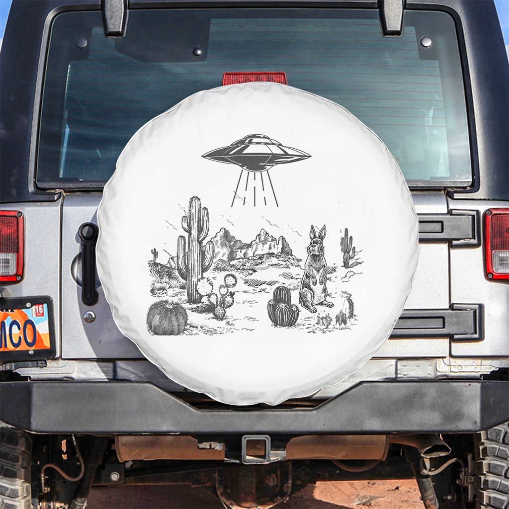 Funny Western Easter Day UFO Bunny Alien Spare Tire Cover TS11 No hole White Print Your Wear