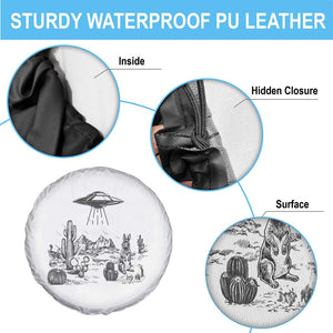 Funny Western Easter Day UFO Bunny Alien Spare Tire Cover TS11 Print Your Wear
