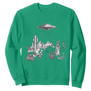 Funny Western Easter Day UFO Bunny Alien Sweatshirt TS11 Irish Green Print Your Wear