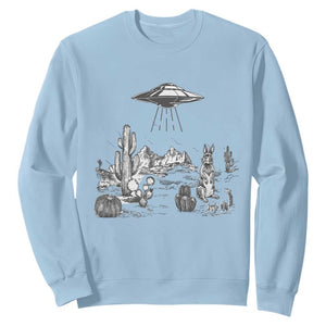 Funny Western Easter Day UFO Bunny Alien Sweatshirt TS11 Light Blue Print Your Wear