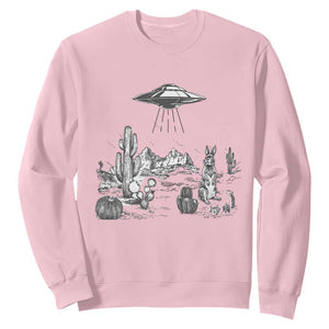 Funny Western Easter Day UFO Bunny Alien Sweatshirt TS11 Light Pink Print Your Wear