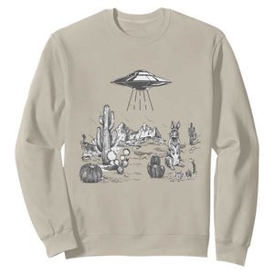 Funny Western Easter Day UFO Bunny Alien Sweatshirt TS11 Sand Print Your Wear