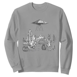 Funny Western Easter Day UFO Bunny Alien Sweatshirt TS11 Sport Gray Print Your Wear