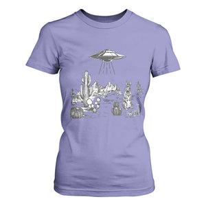 Funny Western Easter Day UFO Bunny Alien T Shirt For Women TS11 Violet Print Your Wear