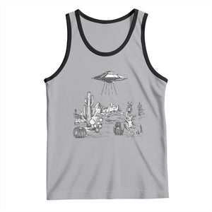 Funny Western Easter Day UFO Bunny Alien Tank Top TS11 Athletic Heather Black Print Your Wear