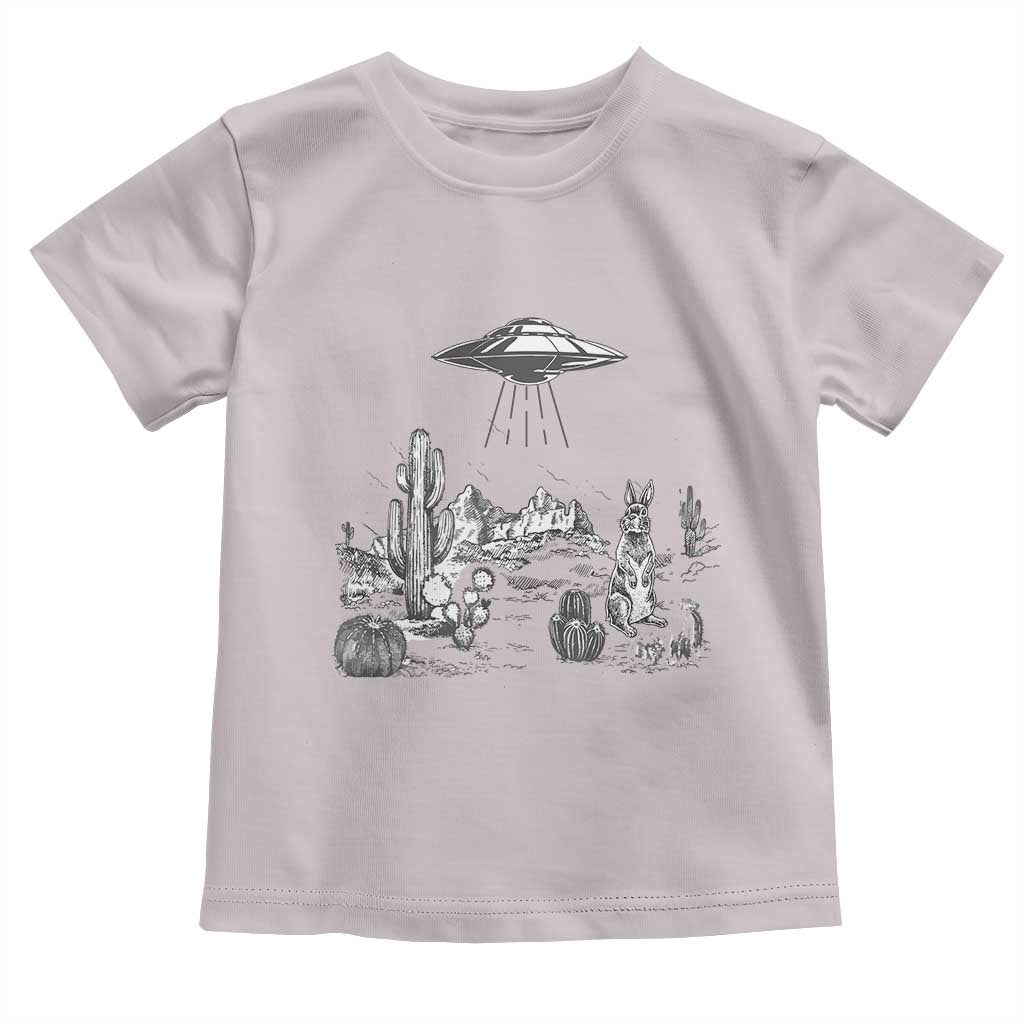 Funny Western Easter Day UFO Bunny Alien Toddler T Shirt TS11 Ice Gray Print Your Wear