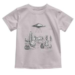 Funny Western Easter Day UFO Bunny Alien Toddler T Shirt TS11 Ice Gray Print Your Wear