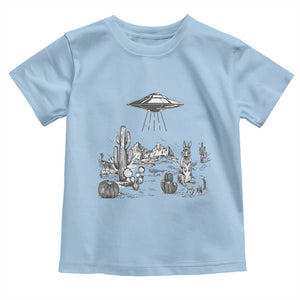 Funny Western Easter Day UFO Bunny Alien Toddler T Shirt TS11 Light Blue Print Your Wear