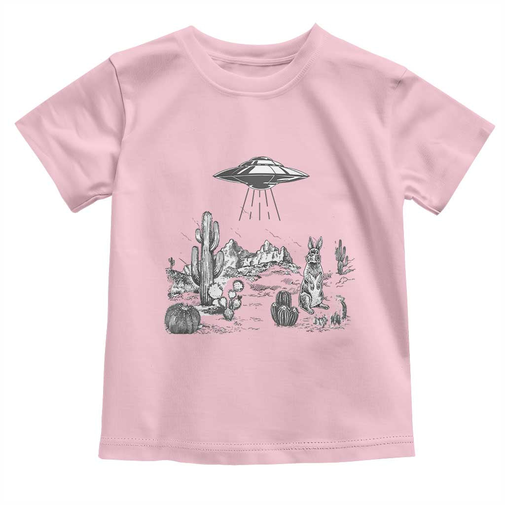Funny Western Easter Day UFO Bunny Alien Toddler T Shirt TS11 Light Pink Print Your Wear