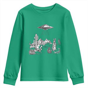 Funny Western Easter Day UFO Bunny Alien Youth Sweatshirt TS11 Irish Green Print Your Wear