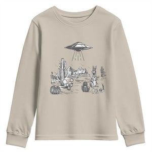 Funny Western Easter Day UFO Bunny Alien Youth Sweatshirt TS11 Sand Print Your Wear