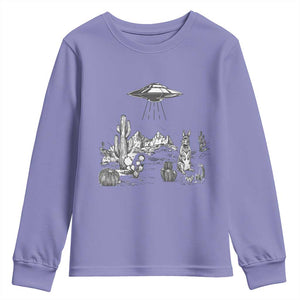 Funny Western Easter Day UFO Bunny Alien Youth Sweatshirt TS11 Violet Print Your Wear