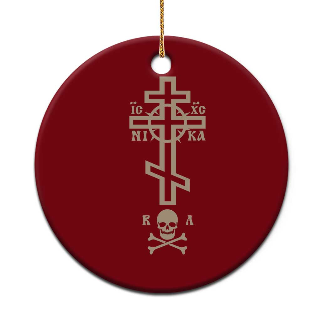 Orthodox Christian Ceramic Ornament Vintage Orthodox Cross With Skull of Adam TS11 1pc Red Print Your Wear