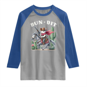 Funny Easter Day Western Raglan Shirt Bun-dit Country Rabbit Cowboy Rodeo TS11 Sport Gray Royal Print Your Wear