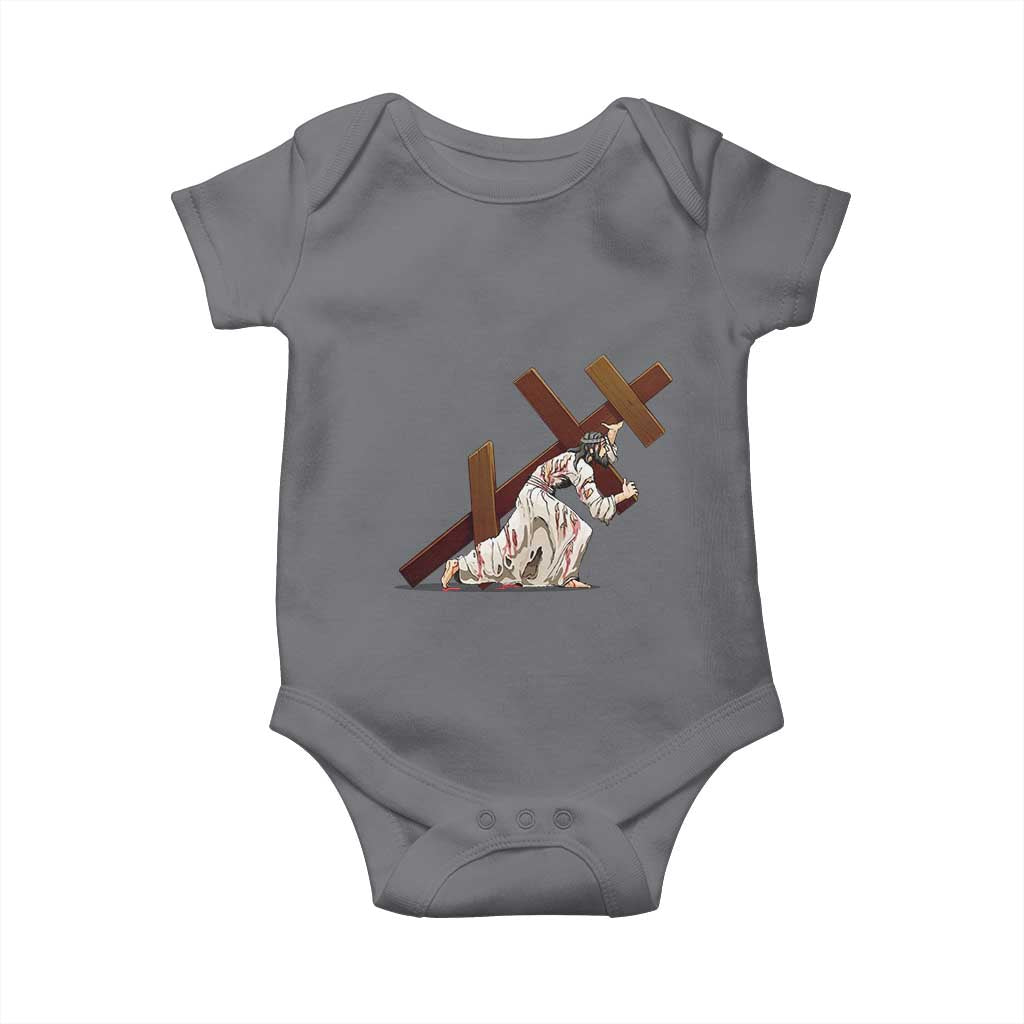 Orthodox Easter Jesus Is Carrying The Orthodox Cross Baby Onesie TS11 Charcoal Print Your Wear
