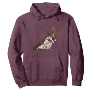 Orthodox Easter Jesus Is Carrying The Orthodox Cross Hoodie TS11 Maroon Print Your Wear
