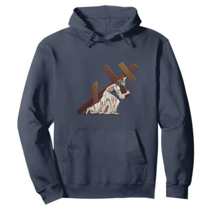 Orthodox Easter Jesus Is Carrying The Orthodox Cross Hoodie TS11 Navy Print Your Wear