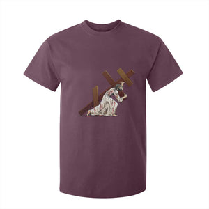 Orthodox Easter Jesus Is Carrying The Orthodox Cross T Shirt For Kid TS11 Maroon Print Your Wear