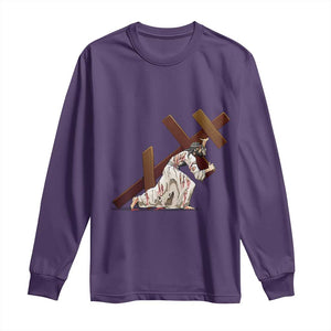 Orthodox Easter Jesus Is Carrying The Orthodox Cross Long Sleeve Shirt TS11 Purple Print Your Wear
