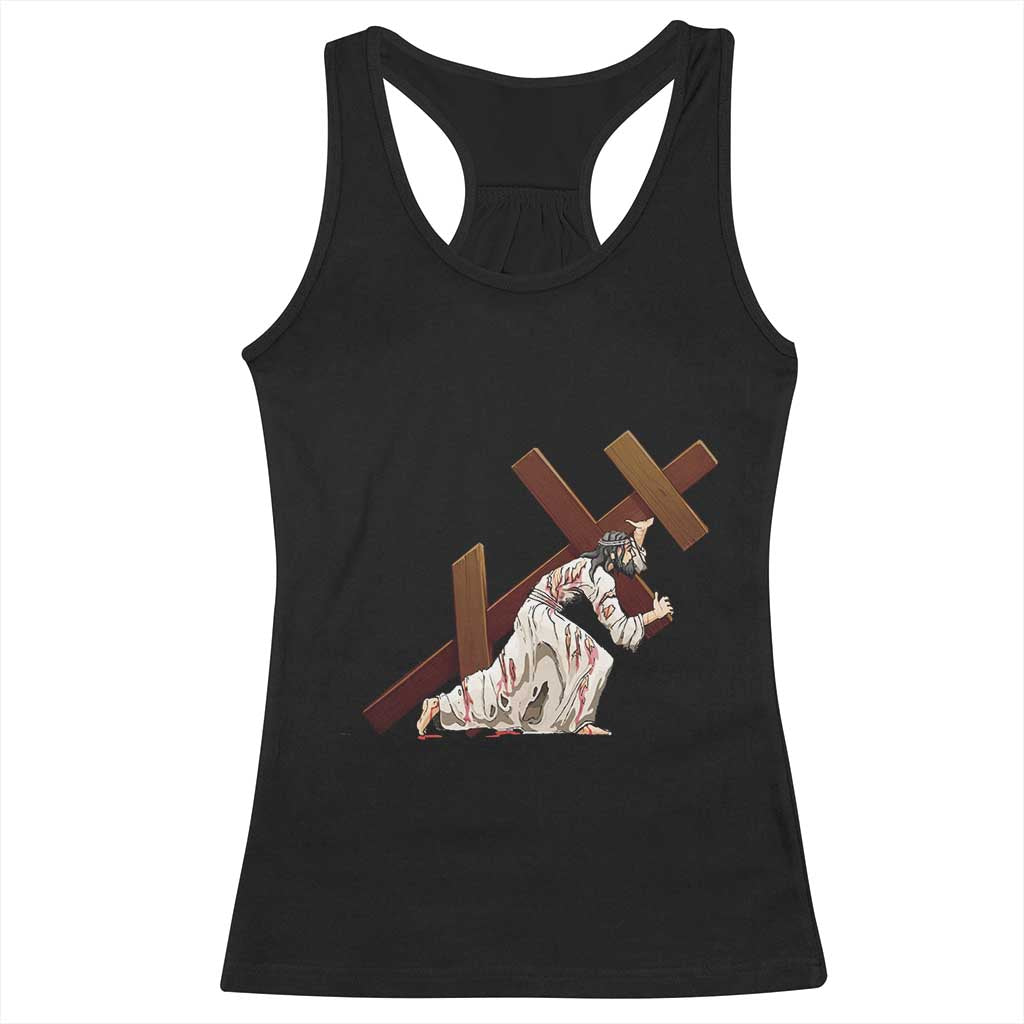 Orthodox Easter Jesus Is Carrying The Orthodox Cross Racerback Tank Top TS11 Black Print Your Wear