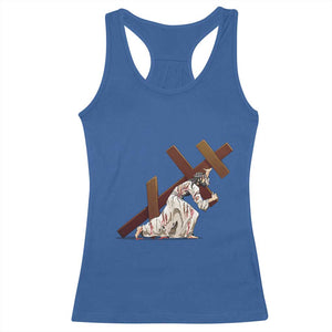 Orthodox Easter Jesus Is Carrying The Orthodox Cross Racerback Tank Top TS11 Royal Blue Print Your Wear