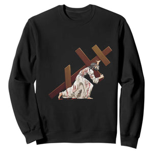 Orthodox Easter Jesus Is Carrying The Orthodox Cross Sweatshirt TS11 Black Print Your Wear