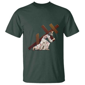 Orthodox Easter Jesus Is Carrying The Orthodox Cross T Shirt TS11 Dark Forest Green Print Your Wear
