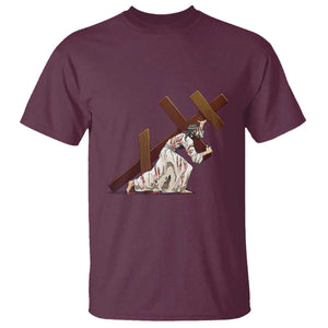 Orthodox Easter Jesus Is Carrying The Orthodox Cross T Shirt TS11 Maroon Print Your Wear