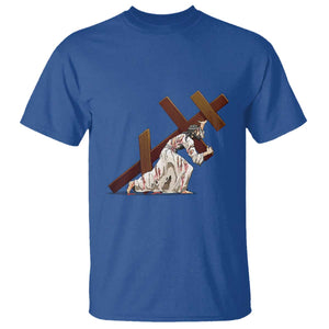 Orthodox Easter Jesus Is Carrying The Orthodox Cross T Shirt TS11 Royal Blue Print Your Wear
