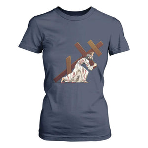 Orthodox Easter Jesus Is Carrying The Orthodox Cross T Shirt For Women TS11 Navy Print Your Wear
