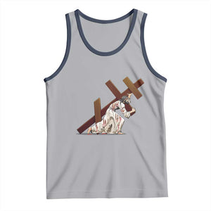 Orthodox Easter Jesus Is Carrying The Orthodox Cross Tank Top TS11 Athletic Heather Navy Print Your Wear