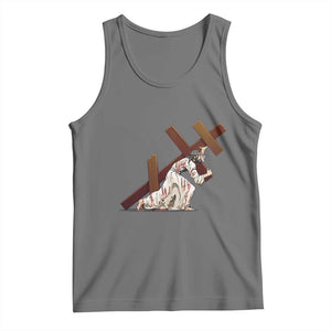 Orthodox Easter Jesus Is Carrying The Orthodox Cross Tank Top TS11 Black Heather Print Your Wear