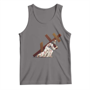 Orthodox Easter Jesus Is Carrying The Orthodox Cross Tank Top TS11 Deep Heather Print Your Wear