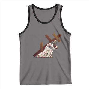 Orthodox Easter Jesus Is Carrying The Orthodox Cross Tank Top TS11 Deep Heather Black Print Your Wear