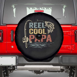Funny Reel Cool Papa Spare Tire Cover Fishing Dad Fisherman Father's Day TS11 Black Print Your Wear