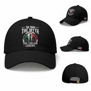 Funny Italian Dad Baseball Cap The Man The Myth The Italian Legend TS11 Baseball Cap Universal Fit Black Print Your Wear