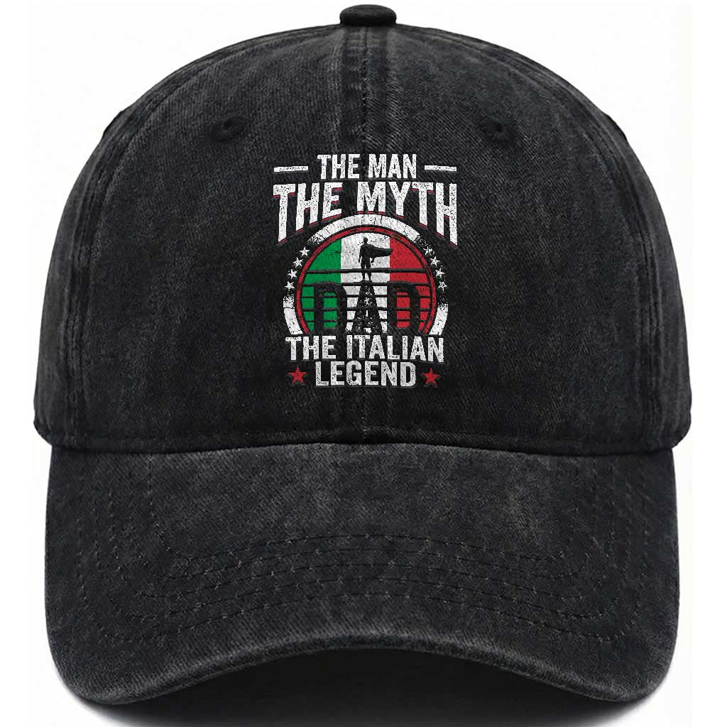 Funny Italian Dad Washed Cotton Baseball Cap The Man The Myth The Italian Legend TS11 Print Your Wear