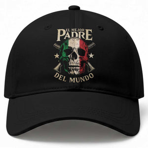 Funny Italian Dad Baseball Cap El Mejor Padre Del Mundo Skull Fathers Day TS11 Print Your Wear