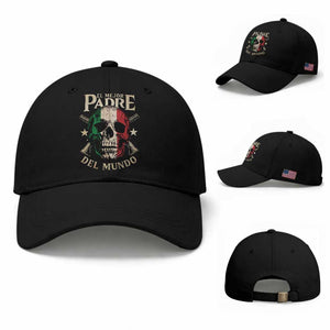 Funny Italian Dad Baseball Cap El Mejor Padre Del Mundo Skull Fathers Day TS11 Baseball Cap Universal Fit Black Print Your Wear