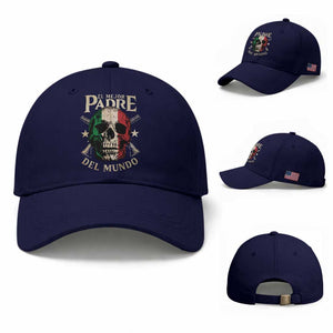 Funny Italian Dad Baseball Cap El Mejor Padre Del Mundo Skull Fathers Day TS11 Baseball Cap Universal Fit Dark Blue Print Your Wear