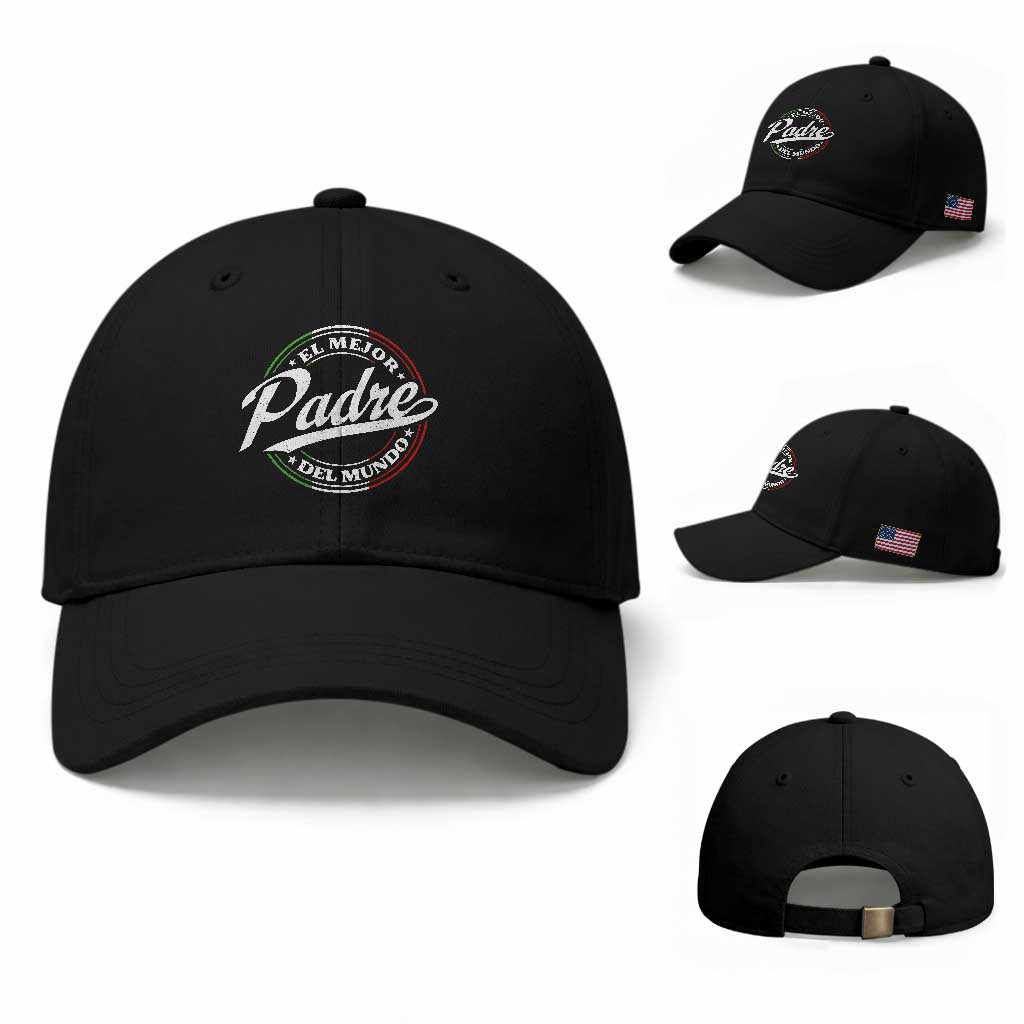 Funny Italian Dad Baseball Cap El Mejor Padre Del Mundo Father's Day TS11 Baseball Cap Universal Fit Black Print Your Wear